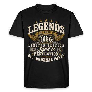 Anniversaire vintage Born Legends 1996 - T-shirt Premium bio Homme - noir - Devant - Nico (187cm)