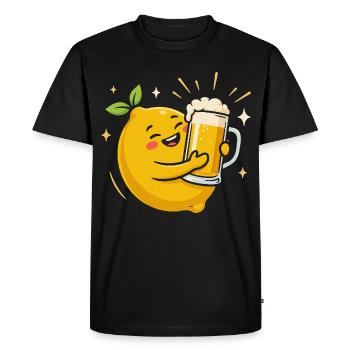 Bière Radler Citron drôle avec chope de bière - T-shirt Premium bio Homme - noir - Devant - Nico (187cm)