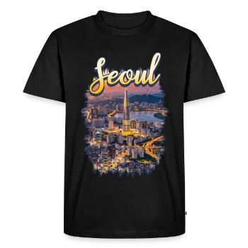 Corée, Séoul, ville sud-coréenne - T-shirt Premium bio Homme - noir - Devant - Nico (187cm)