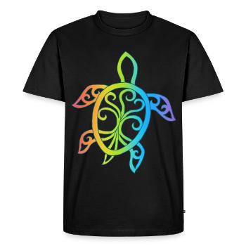 Multicolored Mandala Turtle - Men's Premium Organic T-Shirt - black - Front - Nico (187cm)