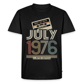 Cassette - Best of July 1976 - Anniversaire - T-shirt Premium bio Homme - noir - Devant - Nico (187cm)