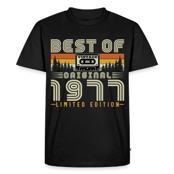 50 Ans 1977 Vintage Rétro Cadeau D’anniversaire - T-shirt Premium bio Homme - noir - Devant - Nico (187cm)