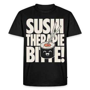 La thérapie sushi aide Kawaii à dire - T-shirt Premium bio Homme - noir - Devant - Nico (187cm)