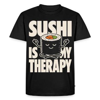 Le sushi est mon design de thérapie Kawaii - T-shirt Premium bio Homme - noir - Devant - Nico (187cm)