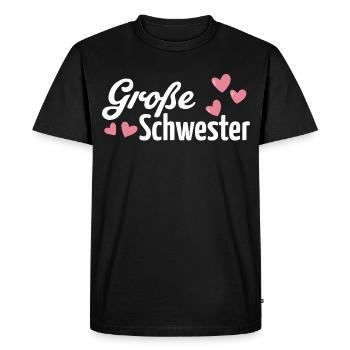 große Schwester - Men's Premium Organic T-Shirt - black - Front - Nico (187cm)