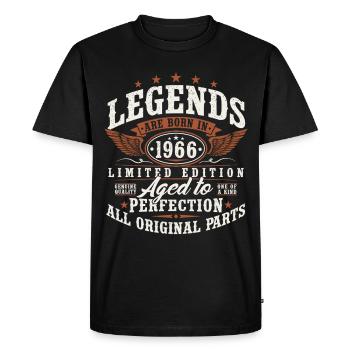 60 ans 60 ans 1966 Vintage Né - T-shirt Premium bio Homme - noir - Devant - Nico (187cm)
