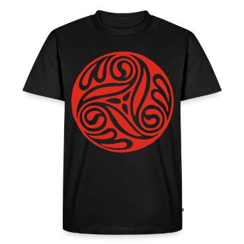 Spirale rouge celte - T-shirt Premium bio Homme - noir - Devant - Nico (187cm)