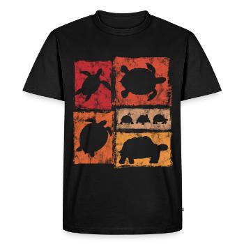 Turtle silhouettes in vintage style - Men's Premium Organic T-Shirt - black - Front - Nico (187cm)