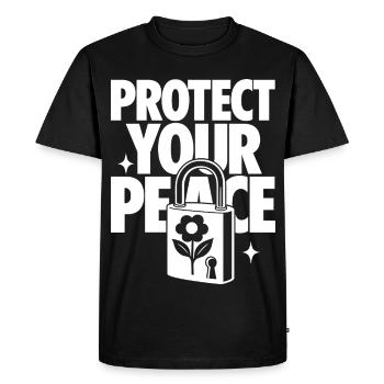 Protect Your Peace Mental Health - Men's Premium Organic T-Shirt - black - Front - Nico (187cm)