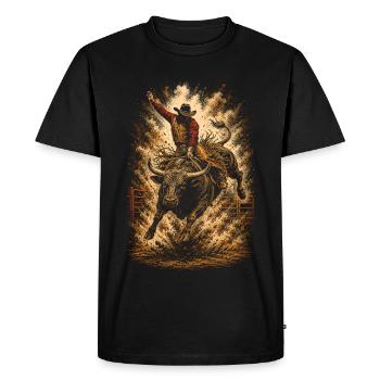 Rodeo American - T-shirt Premium bio Homme - noir - Devant - Nico (187cm)