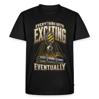 Opérateur de grue Opérateur de grue Tout devient excitant - T-shirt Premium bio Homme - noir - Devant - Nico (187cm)