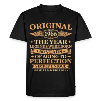 Original depuis 1966 Anniversaire 60 ans - T-shirt Premium bio Homme - noir - Devant - Nico (187cm)