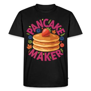 Breakfast Pancake Funny Brunch Coffee Breakfast - Men's Premium Organic T-Shirt - black - Front - Nico (187cm)