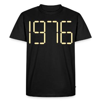 Année d’anniversaire numérique 1976 - T-shirt Premium bio Homme - noir - Devant - Nico (187cm)