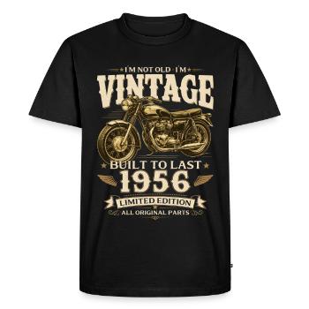 70th Birthday Gift Biker Vintage 1956 - Men's Premium Organic T-Shirt - black - Front - Nico (187cm)