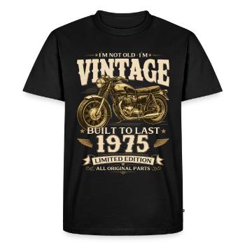 51e anniversaire cadeau motard Vintage 1975 - T-shirt Premium bio Homme - noir - Devant - Nico (187cm)