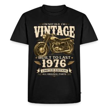 50e anniversaire cadeau motard Vintage 1976 - T-shirt Premium bio Homme - noir - Devant - Nico (187cm)