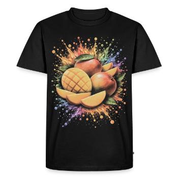 Mangue Tropicale Multicolore Splash Art - T-shirt Premium bio Homme - noir - Devant - Nico (187cm)