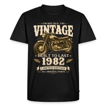 44e anniversaire cadeau Biker Vintage 1982 - T-shirt Premium bio Homme - noir - Devant - Nico (187cm)