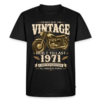 55e anniversaire cadeau motard Vintage 1971 - T-shirt Premium bio Homme - noir - Devant - Nico (187cm)