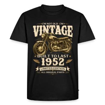 Cadeau pour 74e anniversaire Biker Vintage 1952 - T-shirt Premium bio Homme - noir - Devant - Nico (187cm)
