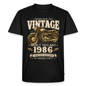 Cadeau pour 40 ans Biker Vintage 1986 - T-shirt Premium bio Homme - noir - Devant - Nico (187cm)