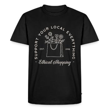 Achetez un soutien local pour acheter de manière éthique - T-shirt Premium bio Homme - noir - Devant - Nico (187cm)