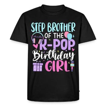Demi-frère de la fille d’anniversaire K-Pop - T-shirt Premium bio Homme - noir - Devant - Nico (187cm)