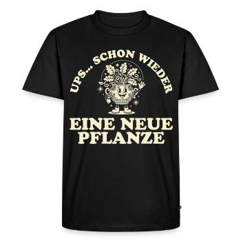 Oups, encore une nouvelle plante qui dit rétro - T-shirt Premium bio Homme - noir - Devant - Nico (187cm)