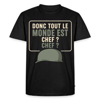 Militaire 7ie Compagnie Cadeau humour personnalisé - T-shirt Premium bio Homme - noir - Devant - Nico (187cm)