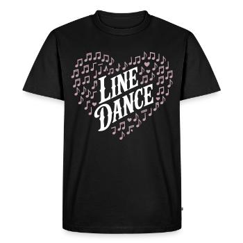 Line Dance Heart Motif - Men's Premium Organic T-Shirt - black - Front - Nico (187cm)