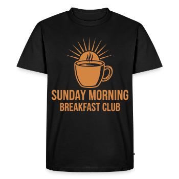 Breakfast Coffee Sunday Morning Breakfast Club - Men's Premium Organic T-Shirt - black - Front - Nico (187cm)