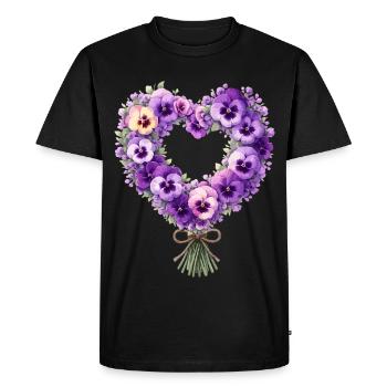 Purple Dementia Awareness Floral - Men's Premium Organic T-Shirt - black - Front - Nico (187cm)