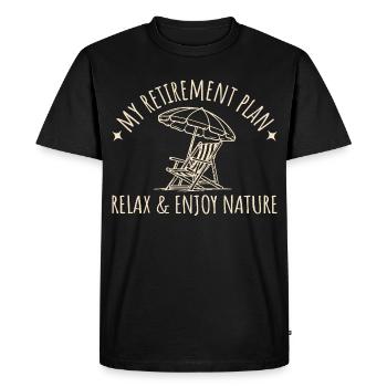 Retraite - Détendez-vous et profitez de la nature - T-shirt Premium bio Homme - noir - Devant - Nico (187cm)