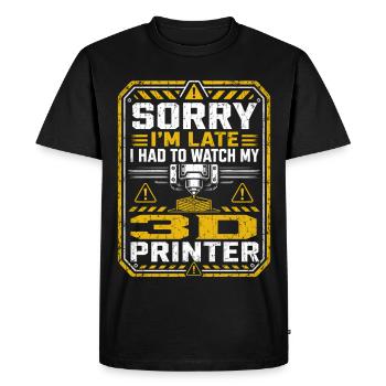  Impression 3D | Humour Geek Maker - T-shirt Premium bio Homme - noir - Devant - Nico (187cm)