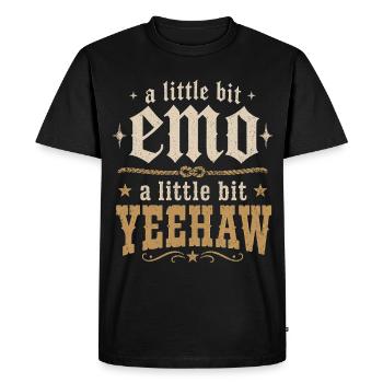 Style a little emo a little yeehaw | Cowboy Humor - Men's Premium Organic T-Shirt - black - Front - Nico (187cm)