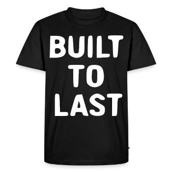De Bull to Last – Typographie audacieuse - T-shirt Premium bio Homme - noir - Devant - Nico (187cm)