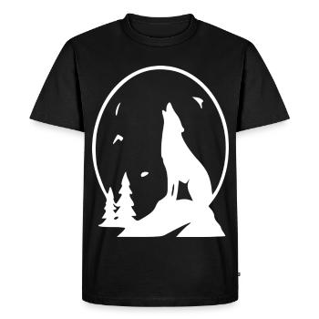 Silhouette de la Lune de la Nuit du Loup - T-shirt Premium bio Homme - noir - Devant - Nico (187cm)