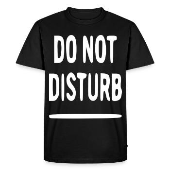 Merci de ne pas déranger le t-shirt faux - T-shirt Premium bio Homme - noir - Devant - Nico (187cm)