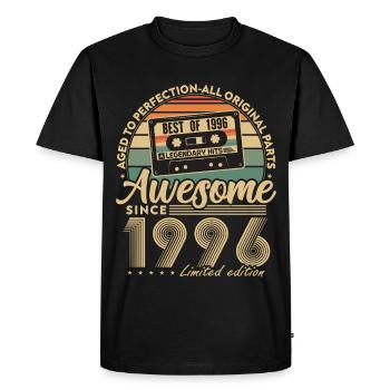 1996 Vintage Retro Birthday Gift - Men's Premium Organic T-Shirt - black - Front - Nico (187cm)