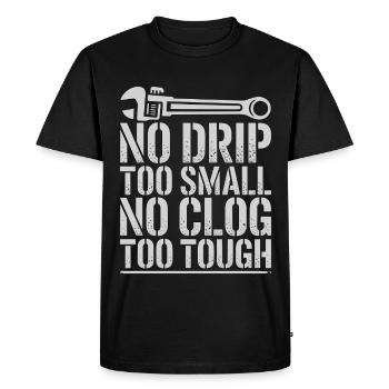 Master Plumber No Drip Too Small Licensed Plumber - Men's Premium Organic T-Shirt - black - Front - Nico (187cm)