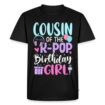 Cousin de la fille d’anniversaire de la K-Pop - T-shirt Premium bio Homme - noir - Devant - Nico (187cm)