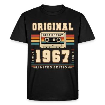 59e anniversaire Gift Man cassette Best of 1967 - T-shirt Premium bio Homme - noir - Devant - Nico (187cm)