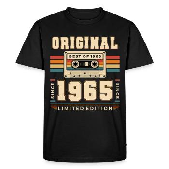 61e anniversaire Gift Man cassette Best of 1965 - T-shirt Premium bio Homme - noir - Devant - Nico (187cm)