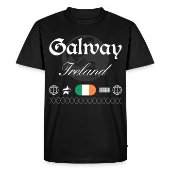 Galway Ireland Streetwear Travel Souvenir - Men's Premium Organic T-Shirt - black - Front - Nico (187cm)