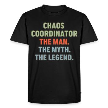 Coordinateur du Chaos L’Homme Le Mythe La Légende - T-shirt Premium bio Homme - noir - Devant - Nico (187cm)