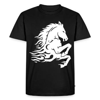 Fire Horse (White) - Men's Premium Organic T-Shirt - black - Front - Nico (187cm)