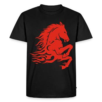 Cheval de feu (rouge) - T-shirt Premium bio Homme - noir - Devant - Nico (187cm)