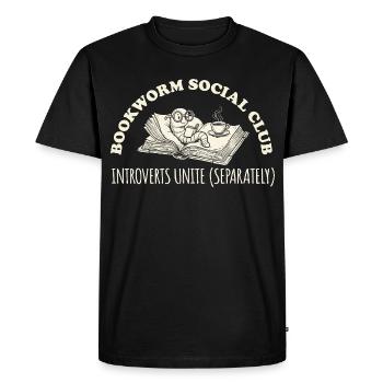Lecture rétro du club social de lecture - T-shirt Premium bio Homme - noir - Devant - Nico (187cm)