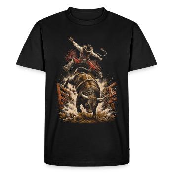 Rodeo American - T-shirt Premium bio Homme - noir - Devant - Nico (187cm)